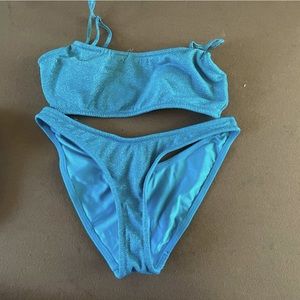 Super cute Triangle sparkly blue bikini